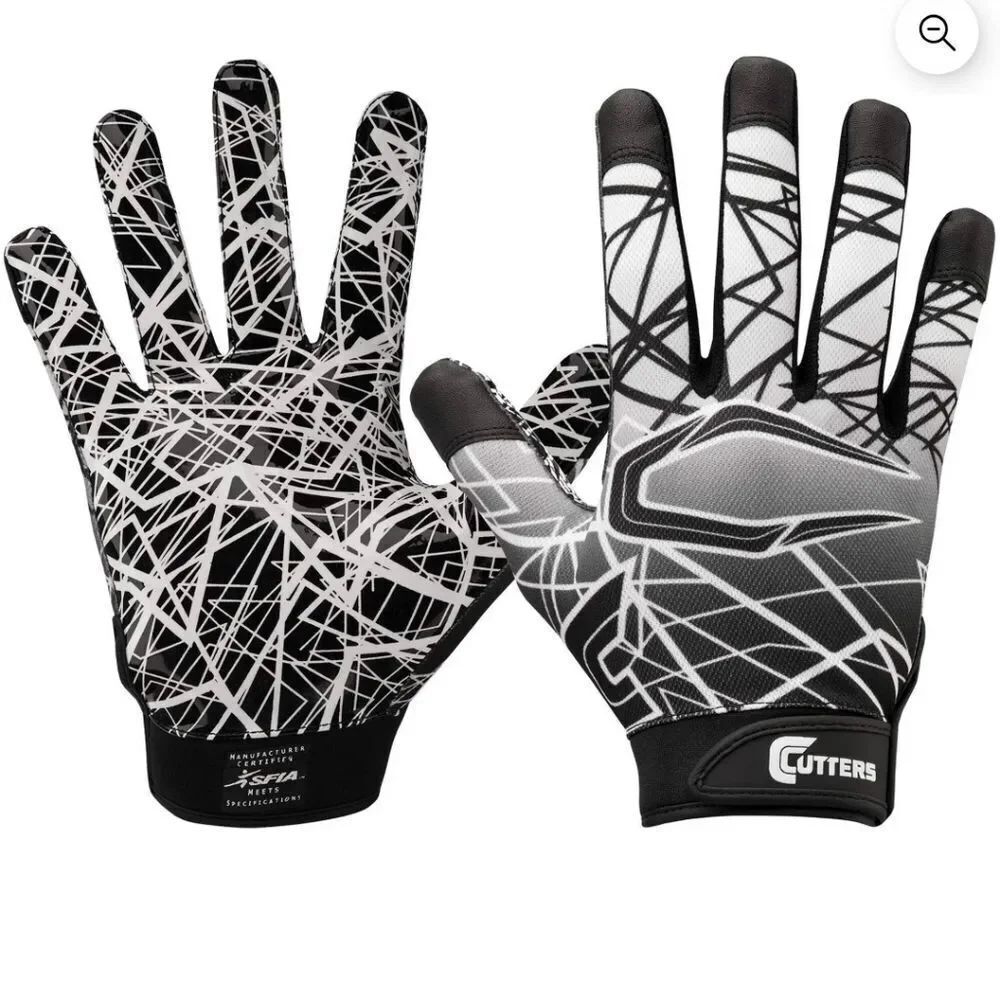 Cutters Adult Medium Game Day Football Receiver Glove with Silicone Grip - New